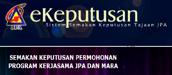 Semakan Keputusan JPA MARA 2016