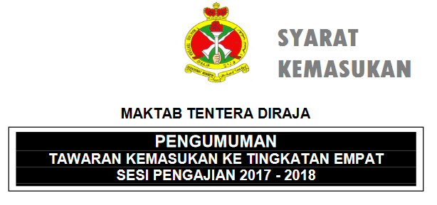 Syarat Kemasukan Maktab Tentera DiRaja