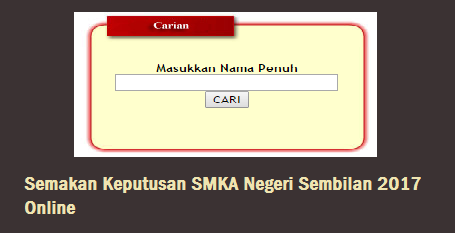 Semakan Keputusan SMKA Negeri Sembilan