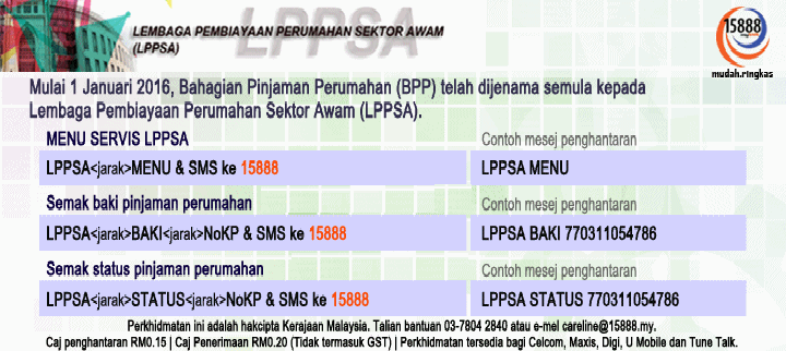 Semakan Baki Pinjaman Perumahan Kerajaan Online - MySemakan