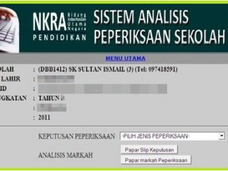 SAPS Ibu Bapa Semakan Keputusan Peperiksaan Online
