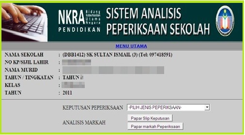 Sistem analisis peperiksaan sekolah